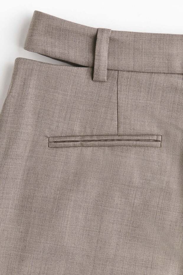 Wool-blend cut-out trousers