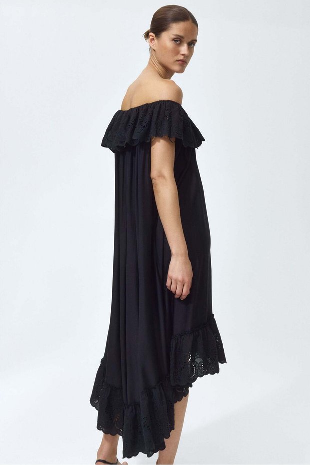 Broderie anglaise off-the-shoulder dress