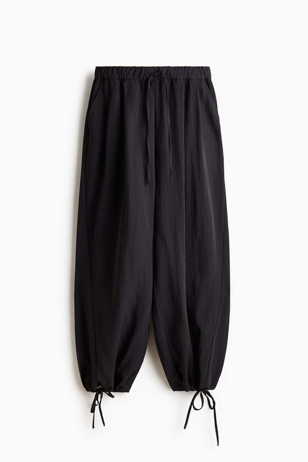 Tie-detail balloon trousers