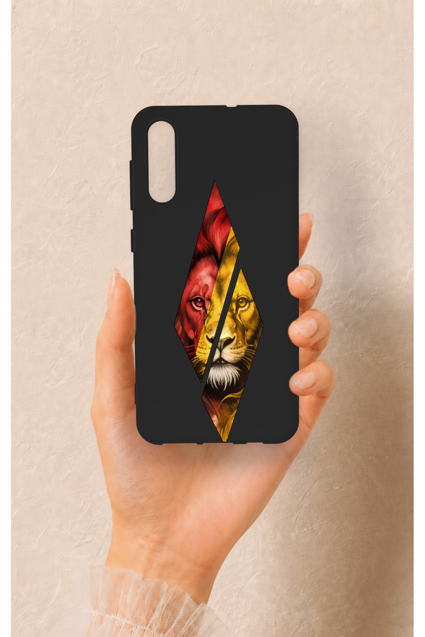 Samsung A50 Compatible Cutout Lion Pattern Silicone Case