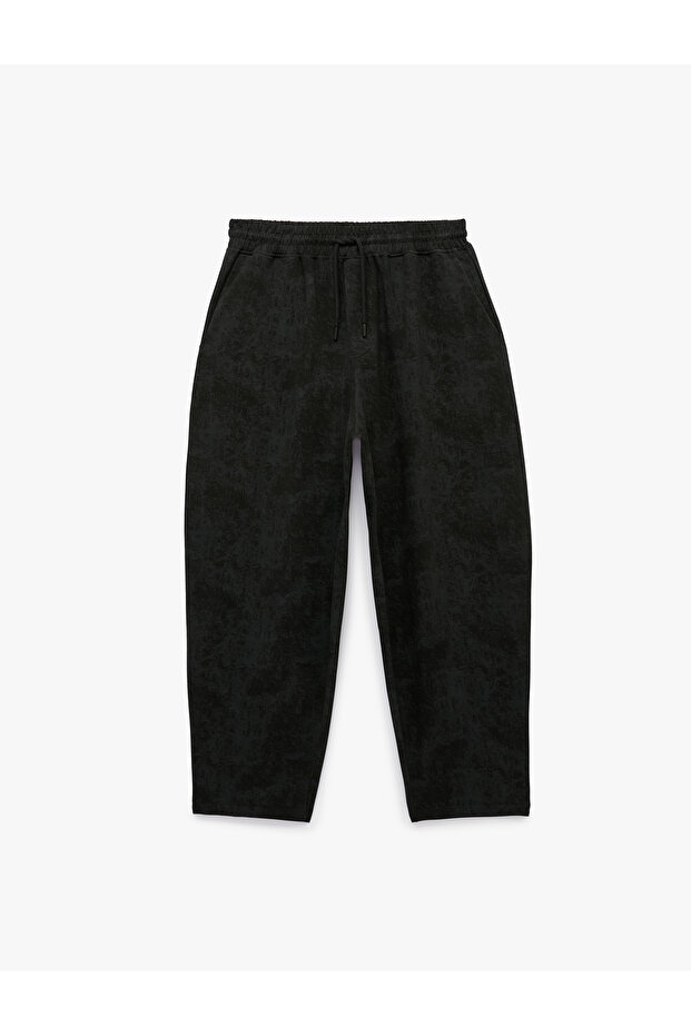 Comfortable Fit Cotton Lace-Up Waist Balloon Fit Sweatpants