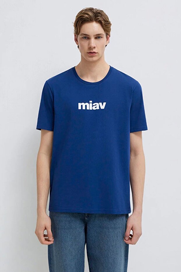 Miav Printed Dark Saks Men's T-Shirt M067153-70722
