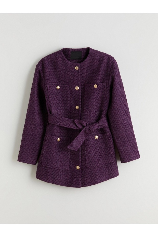 Women's Belted Tweed Jacket