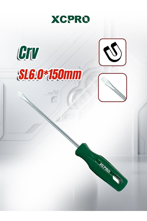 مفك براغي مشقوق، مفك براغي مسطح، مفك براغي CRV – SL6.0 6 مم × 150 مم برأس دائري