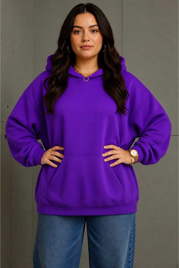 3 Yarn Combed Cotton Plus Size Unisex Sweatshirt Mw6