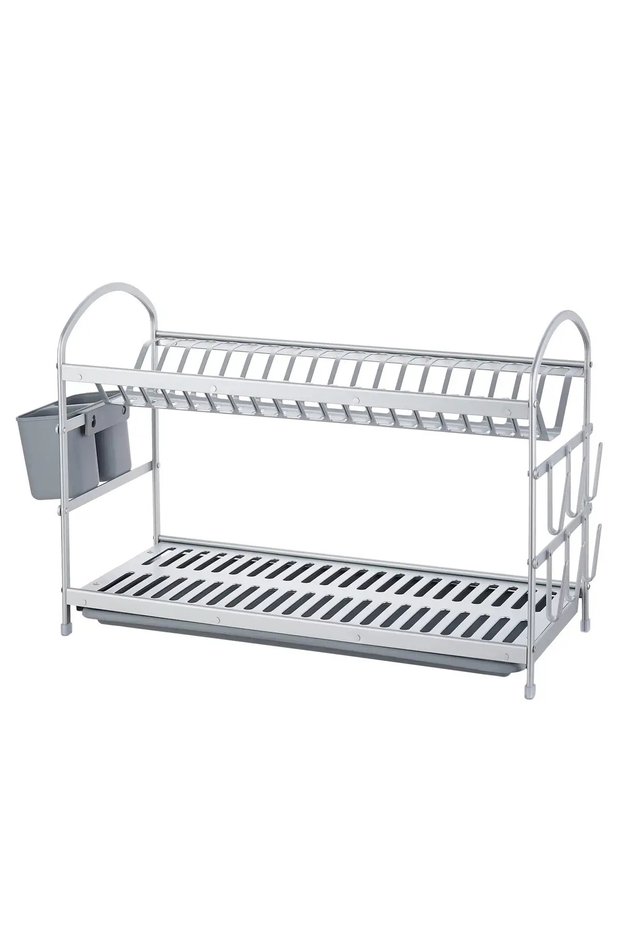 Large 2-Layer Dish Rack (62 cm, White)