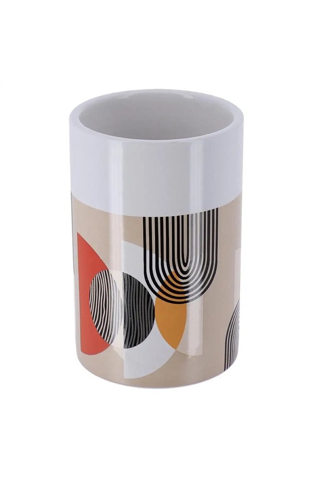 Trendy Round & Printed Dolomite Tumbler (7.4 x 11 cm)