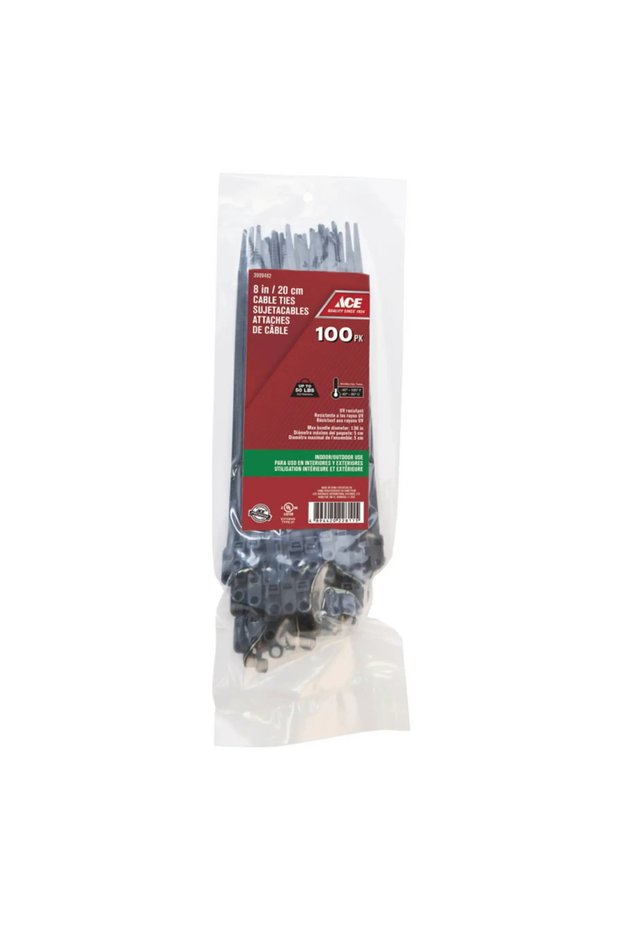 Polypropylene Cable Tie Pack (20.31 cm, 100 Pc., Black)