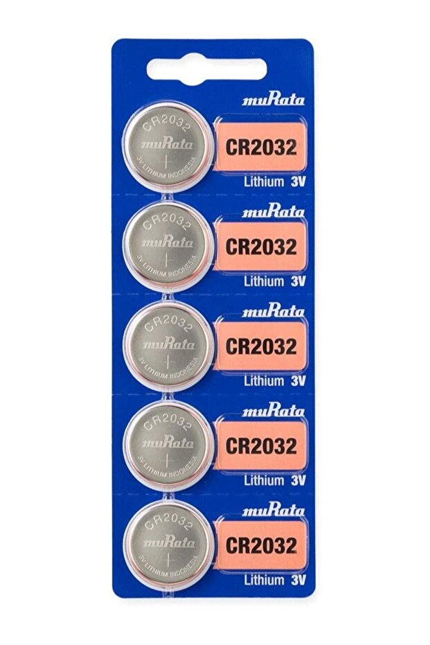 بطاريات ليثيوم CR2032 3 فولت على شكل عملة معدنية، 5 بطاريات صنع في اليابان