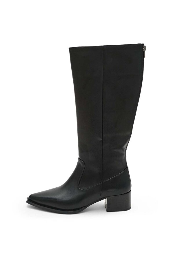 Black Color Western Style Pointed Toe Women's Boots