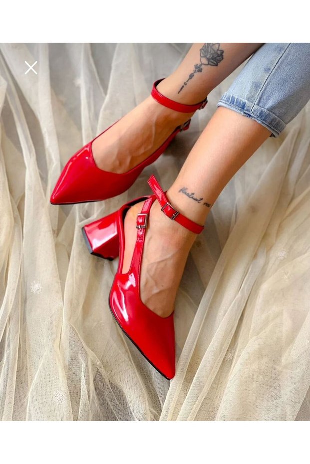Dubai Red Patent Leather 5 cm Heel Sandals