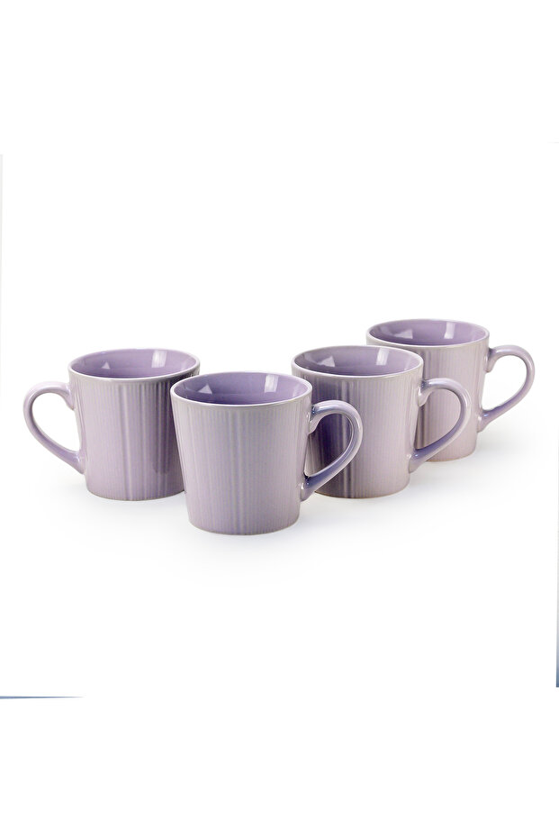 EVE Stoneware Coffee Mug Set of 4 – 300 ML Lavender Cups