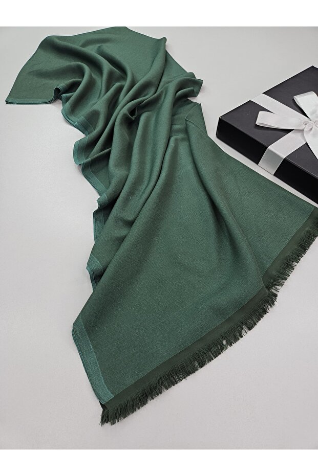 Double-Sided Cashmere Textured Tapestry Woven Shawl 70 X 190 cm Double Color Cotton