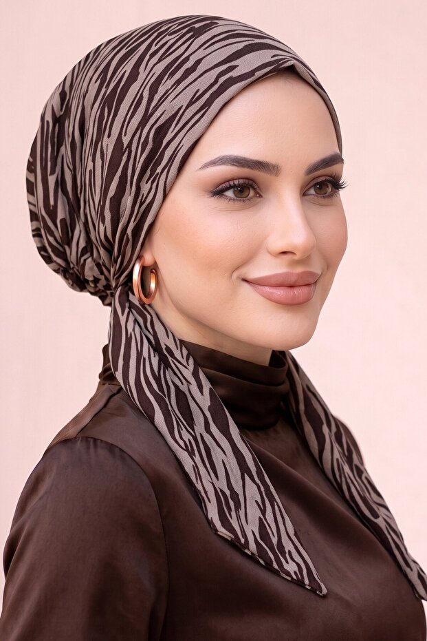 Zebra Patterned Practical Ready-To-Wear Scarf