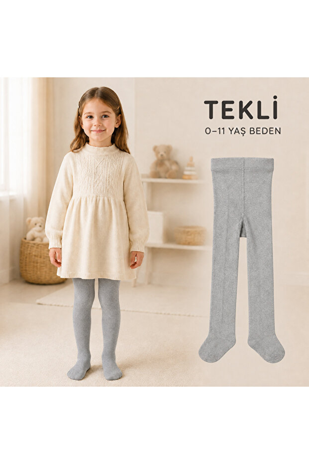 Unisex Baby Kids Cotton Plain Pantyhose Single Gray 0-11 Years