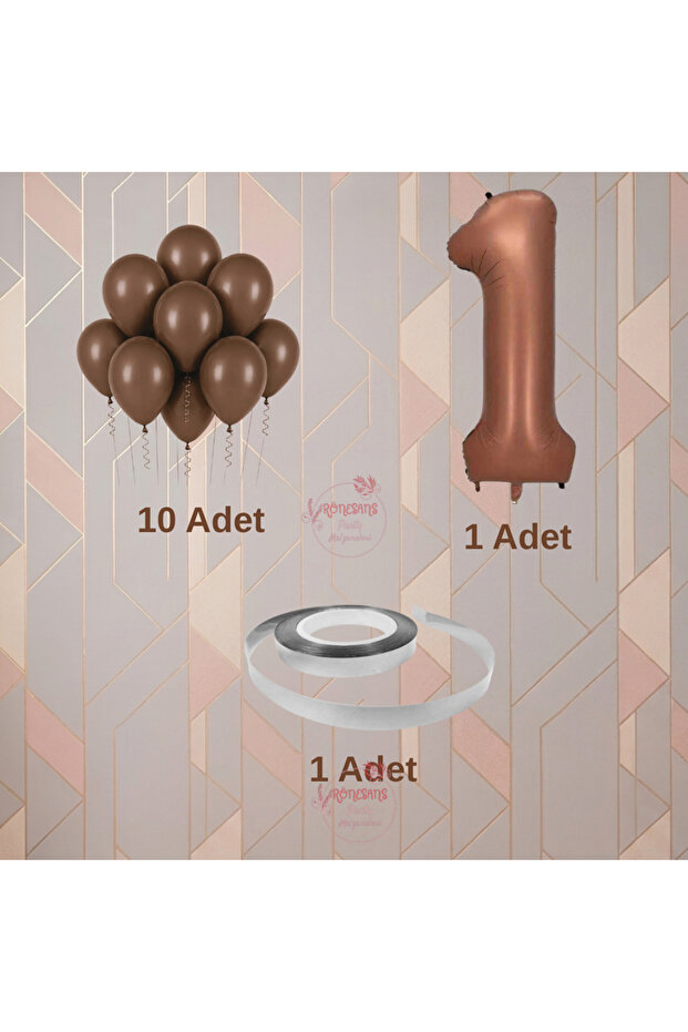 Rönesans 9 Year Old Brown Themed Birthday Party Set