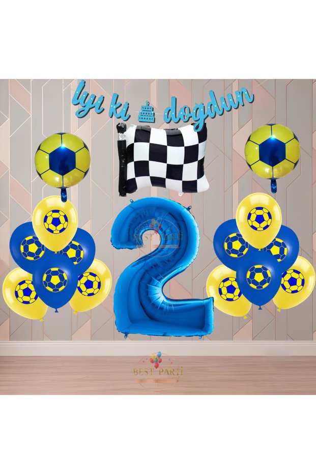 Best Yellow-Navy Blue Football Fan-Themed Birthday Party Set Age-2