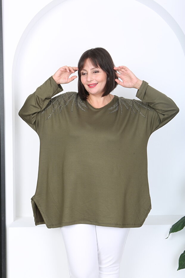 Women's Stone Printed Plus Size Tunic