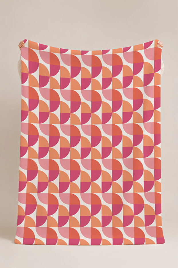 Solar Aura Geometric Patterned Multi-Purpose Fleece Blanket & Coverlet