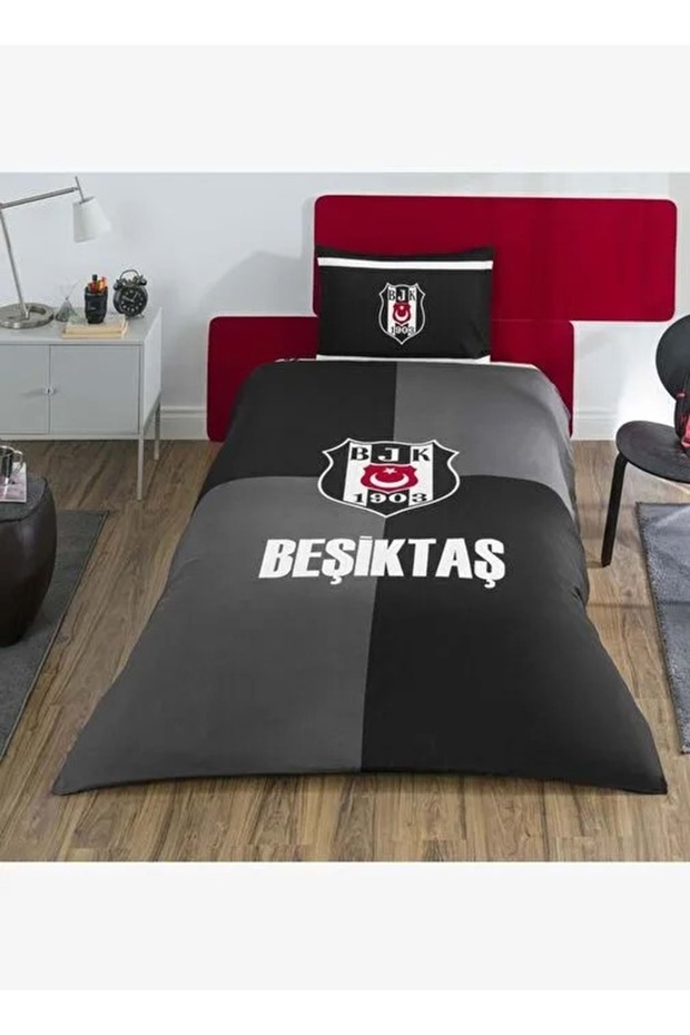 Fan Licensed Ranforce Single Fitted Sheet Duvet Cover Set-Beşiktaş Efsane 100