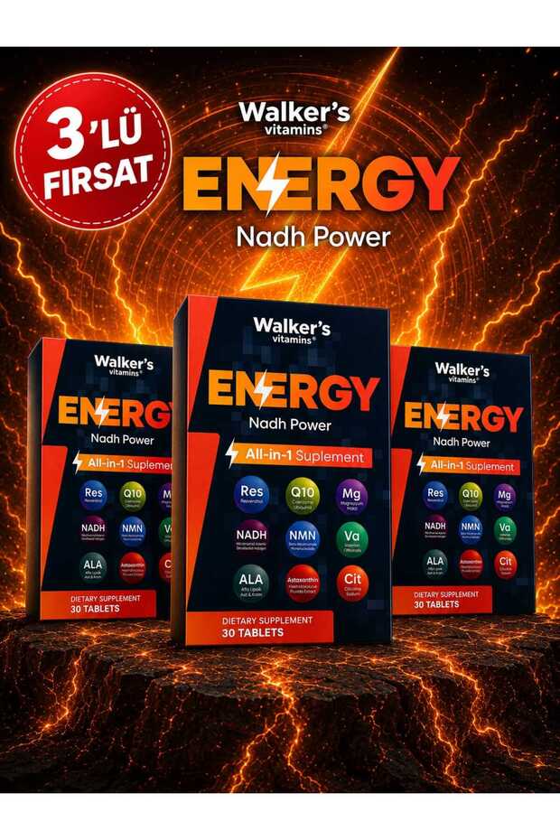 Energy Nadh Power 30 Tablets - 3-Pack Nadh, Nmn, Q10 & Magnesium