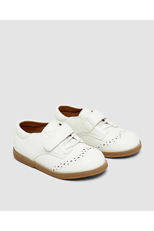 Plain Velcro Round Toe Oxford Shoe