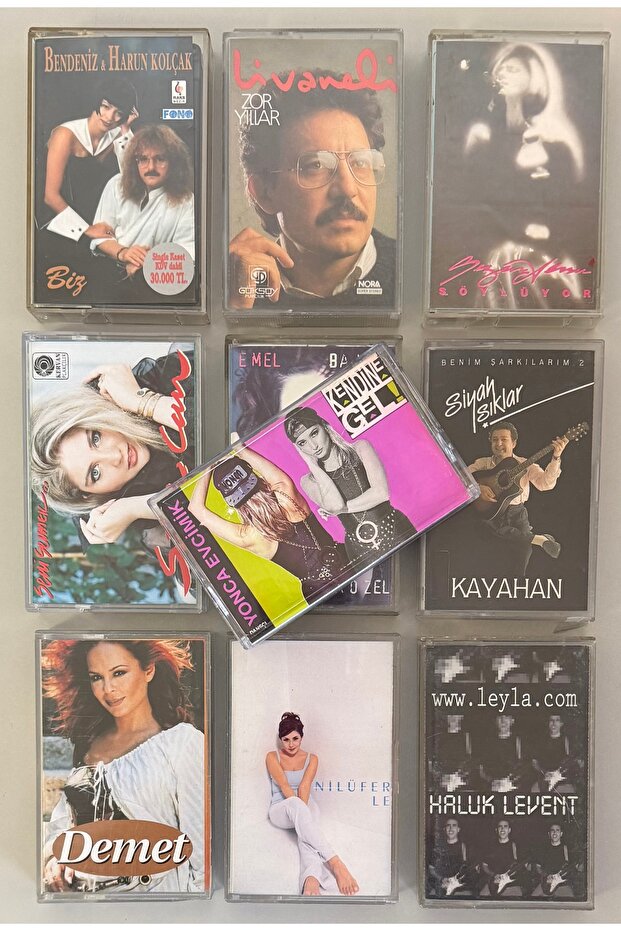 10 Turkish Pop Cassette Tapes (the Tapes in the Photo Will Be Sent)