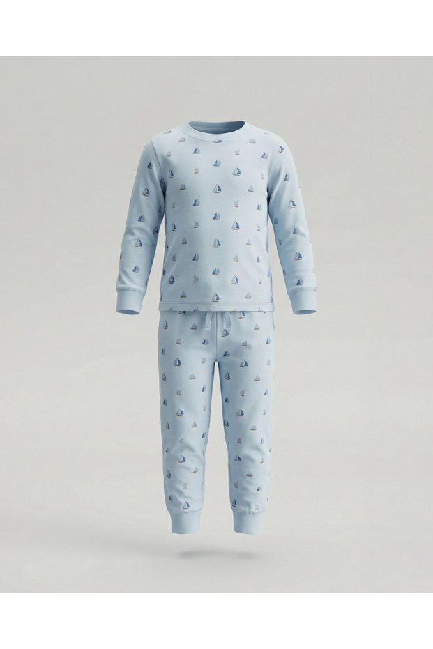 Printed Crew Neck Pajama Sets