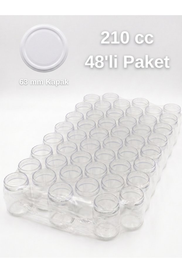 48 Pieces of Canned Winter Sauce Compote Food Container with Lid Glass Storage Jar 210 Cc