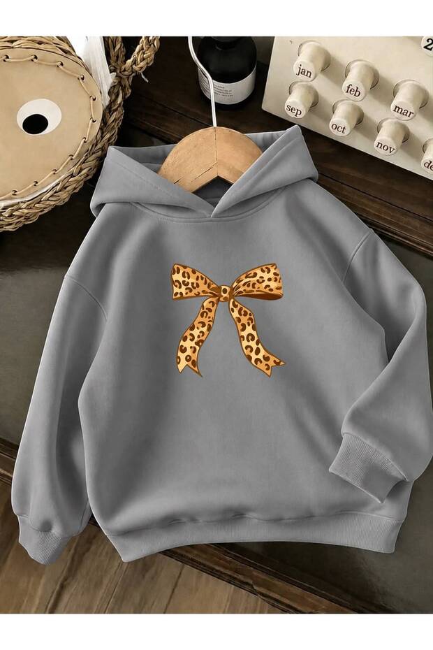 3 Yarn Combed Cotton Ribbon Printed Unisex Children's Hooded Sweat Ww3