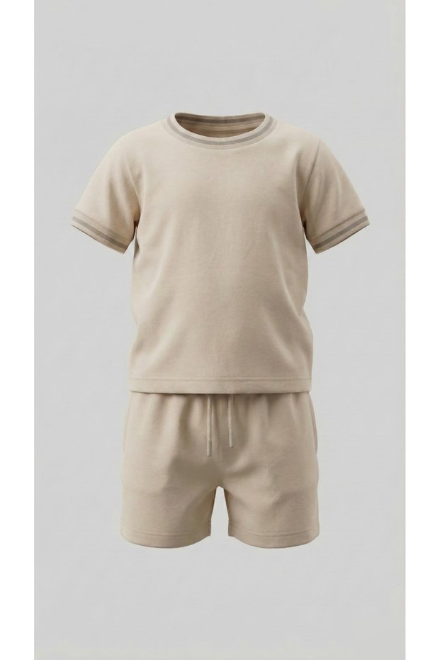 Plain Crew Neck Short Set