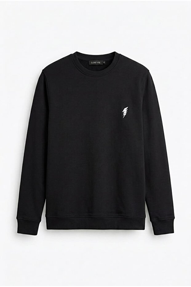 Men's Basic Crew Neck Long Sleeve Tiny Printed Modal Fabric T-Shirt Sun478