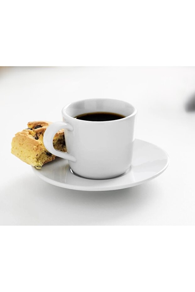 2 Piece Espresso Cup Set with Saucers White Color Cup Porcelain Volume: 60 ml Coffee Cup