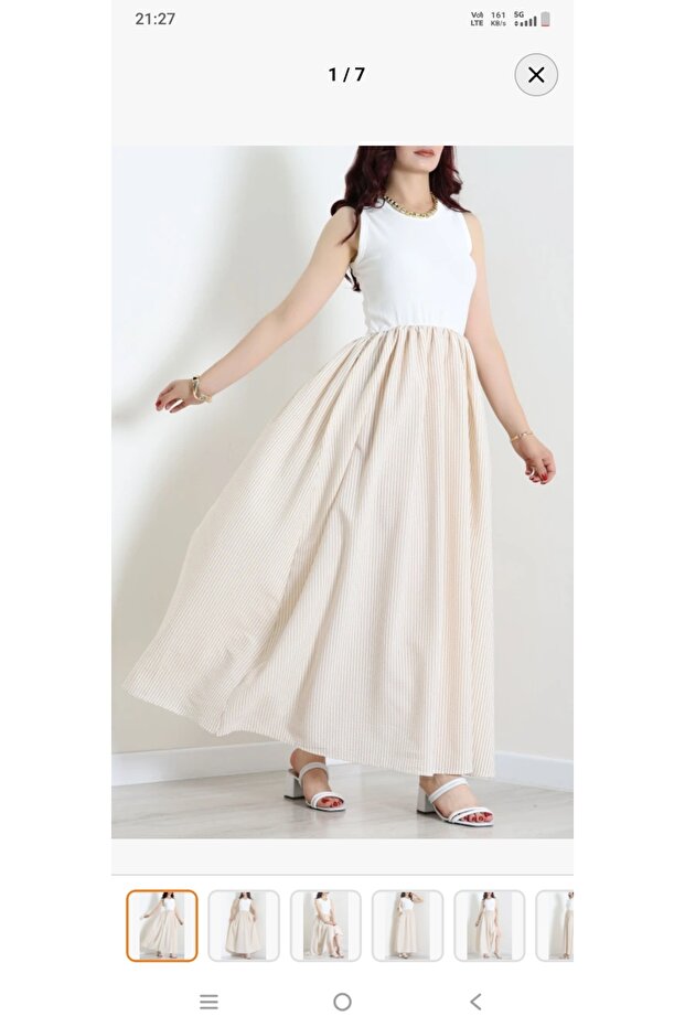 Two Piece Look Dress Beige