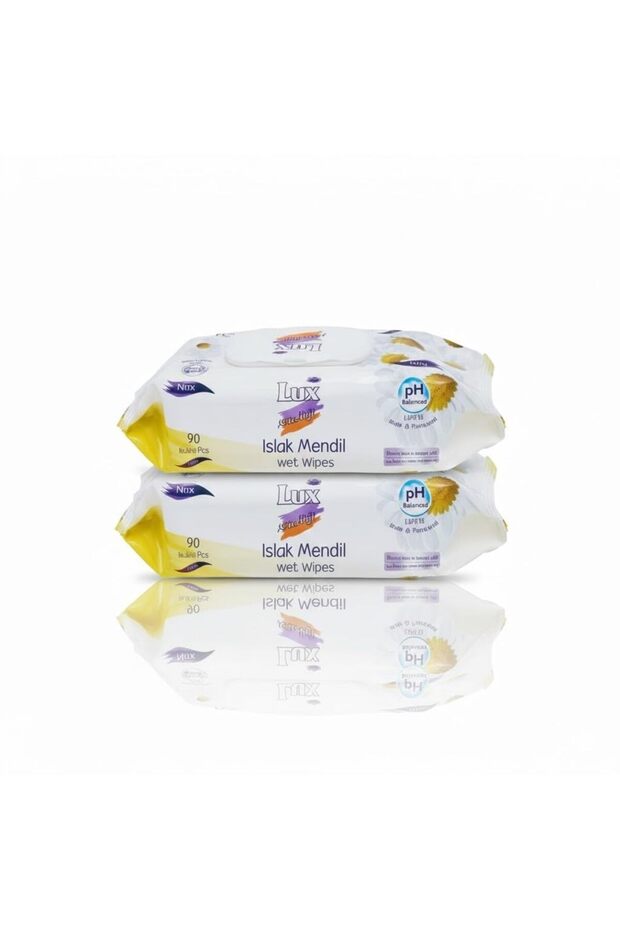 Chamomile Wet Wipes 180 Count, pH-Balanced, Alcohol & Paraben-Free, Ultra-Thick & Soft, 90 Count, Resealable Pack, for Face & Hands, Sensitive Skin