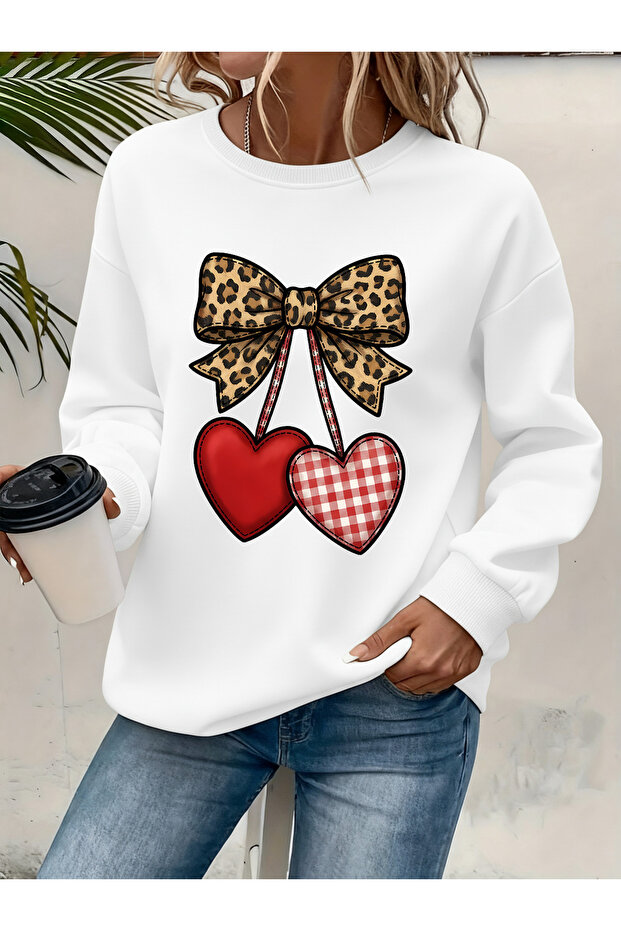 Women's Printed Crew Neck Comfortable Fit Sweatshirt