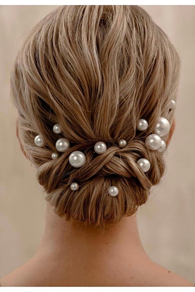 8-Piece Needle-Inlaid Pearl Bun Ornament