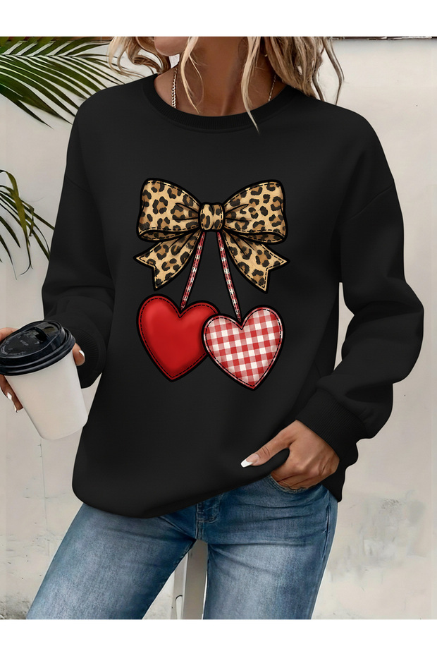 Women's Printed Crew Neck Comfortable Fit Sweatshirt