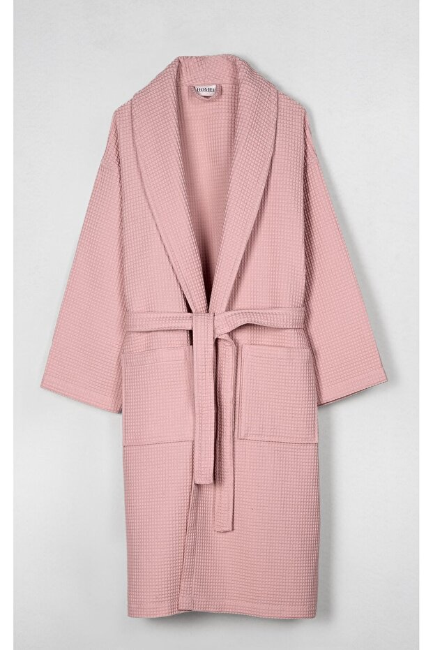 Waffle Bathrobe, 100% Cotton Waffle Pique Bathrobe, Quick-Dry High Water Absorbent Soft Bathrobes, Luxury Shawl Collar Unisex Style Bathrobe for Men and Women, Home1961