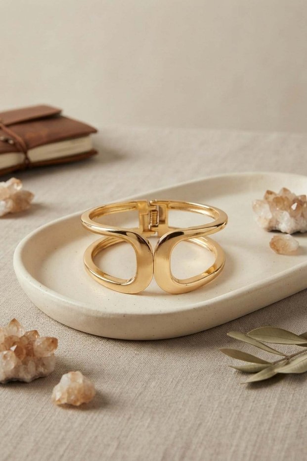 Gold Color Brass Cuff Model Vintage Handcuff Bracelet