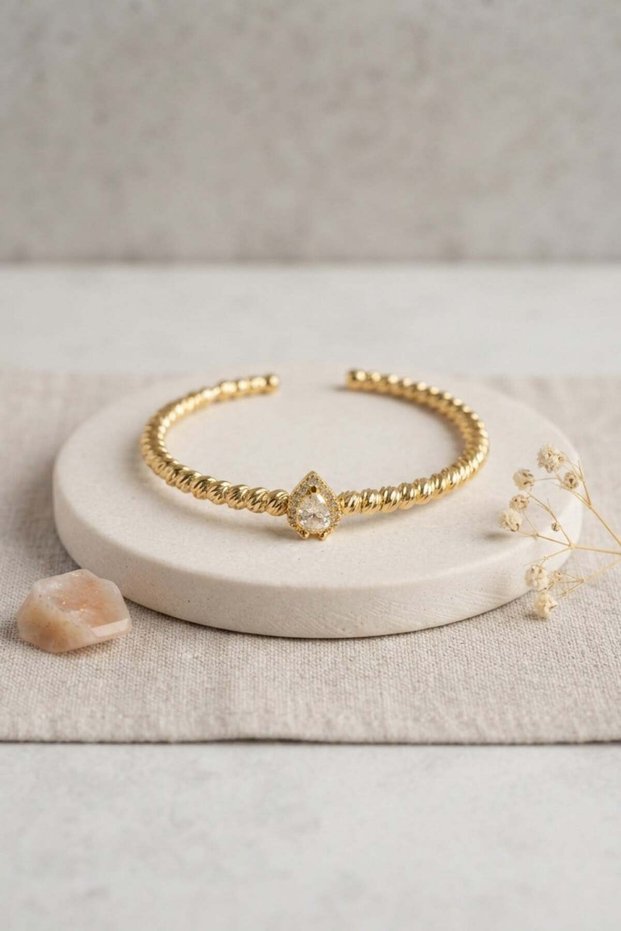 Gold Color Dorika Model Drop Zircon Stone Women's Bracelet