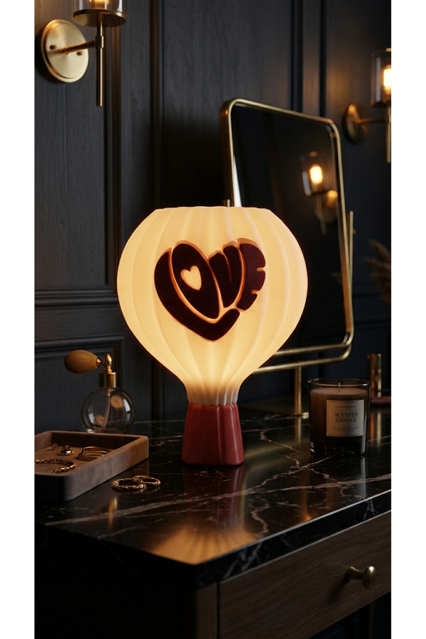 Decorative Table Lamp with Love Design - Romantic Gift Night Light