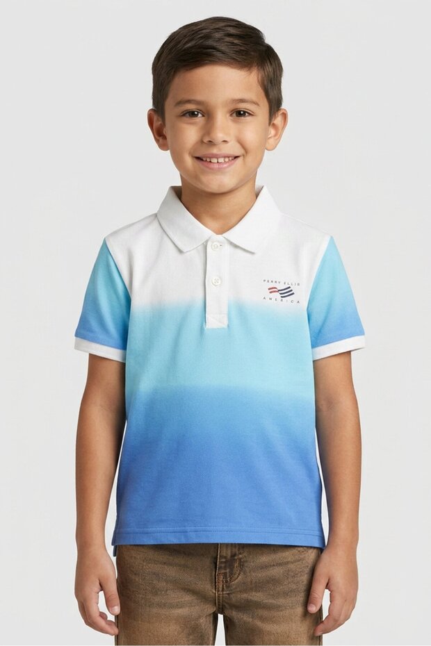 Kids Boy Brand Logo Short Sleeve Polo Shirt, Multicolor