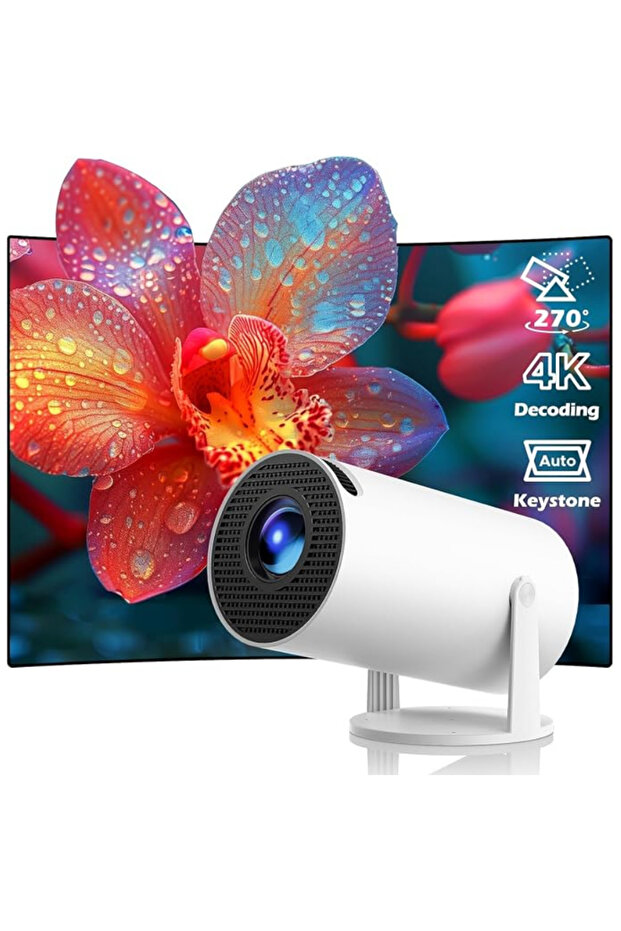 Portable Mini Projector HY300 with 4K Decoding and Auto Keystone, WiFi 6180° Rotatable | Flare Gadgets