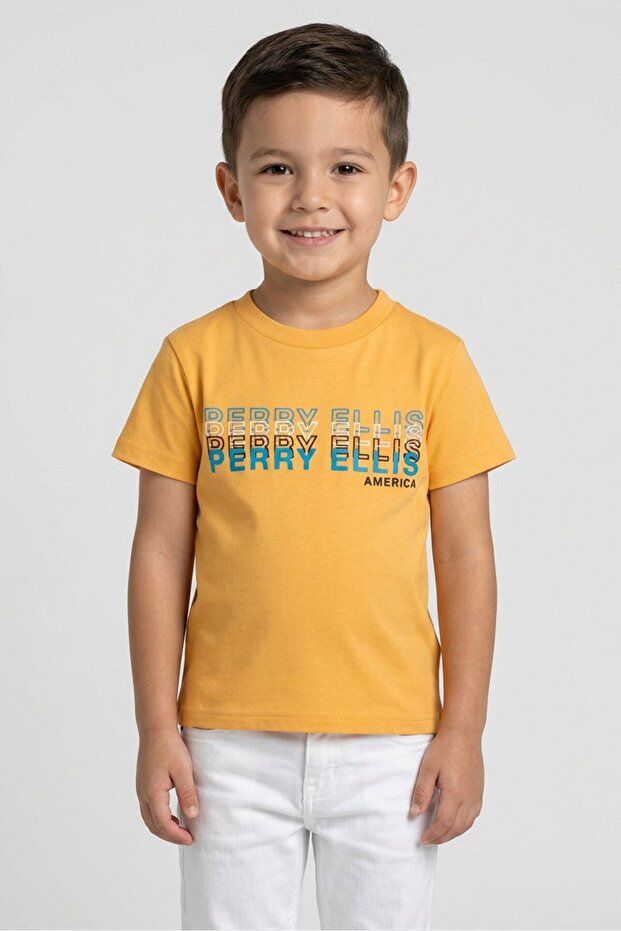 Toddlers Boy Brand Logo Short Sleeve T-Shirt, Orange