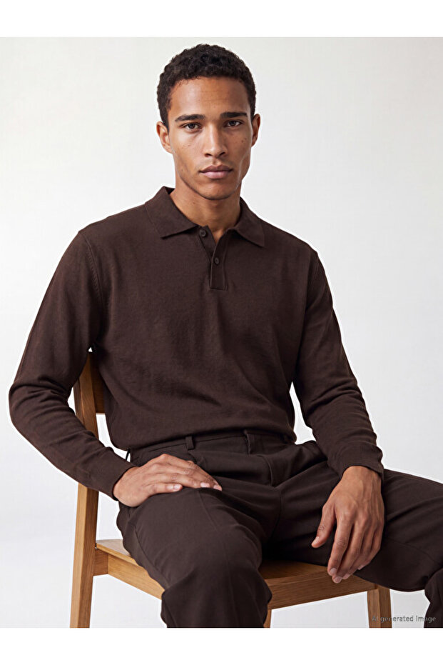 Rmz Gi̇yi̇m Farkiyla Devrik Roba Collar Men's Knitwear Sweater