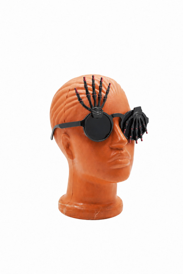 Halloween Party Glasses Skeleton Hand Black