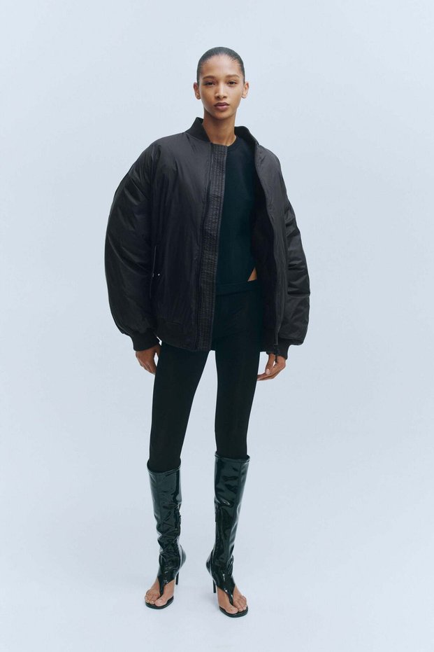 Oversized down bomber jacket