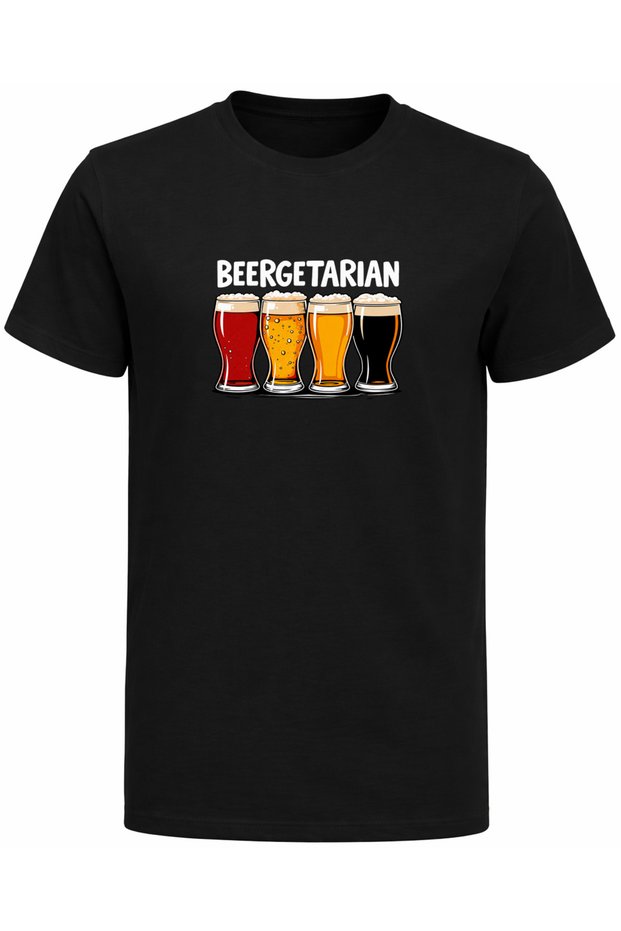 Beergetarian Printed Beer Printed Cotton Single Jersey Beer Adult T-Shirt