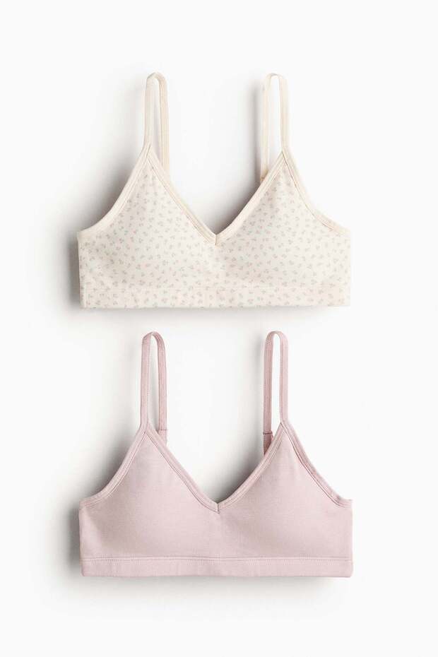 2-pack padded crop tops